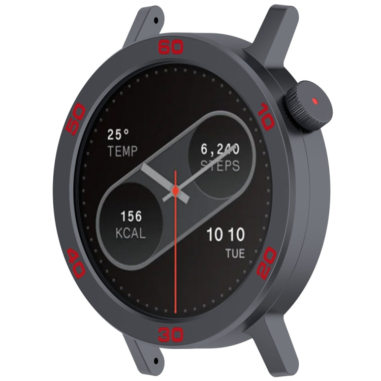 For CMF Watch Pro 2 Smart Watch Metal Bezel Number Ring Frame(Grey Red) - Watch Case by buy2fix | Online Shopping UK | buy2fix