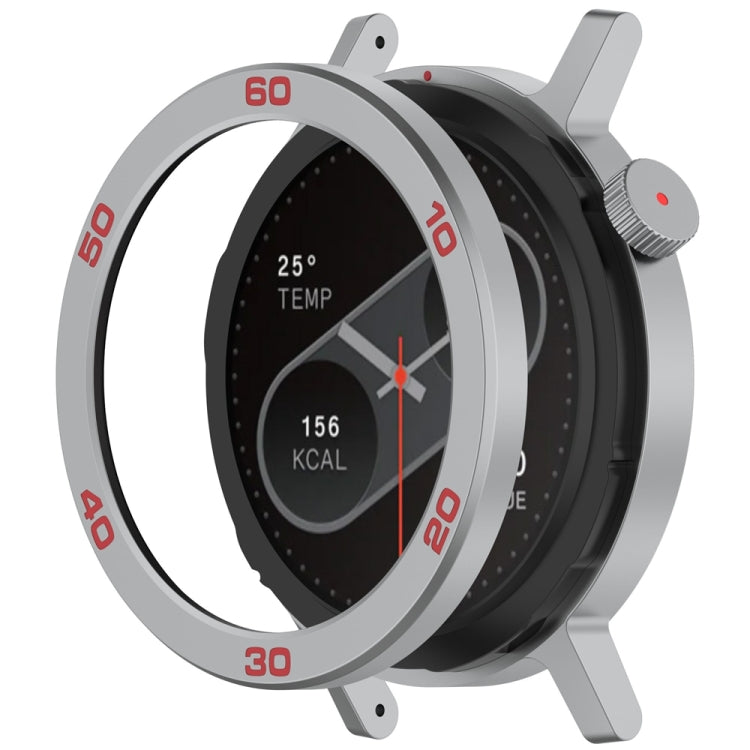 For CMF Watch Pro 2 Smart Watch Metal Bezel Number Ring Frame(Silver Red) - Watch Case by buy2fix | Online Shopping UK | buy2fix