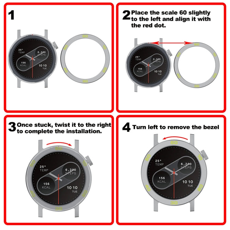 For CMF Watch Pro 2 Smart Watch Metal Bezel Number Ring Frame(Grey Red) - Watch Case by buy2fix | Online Shopping UK | buy2fix