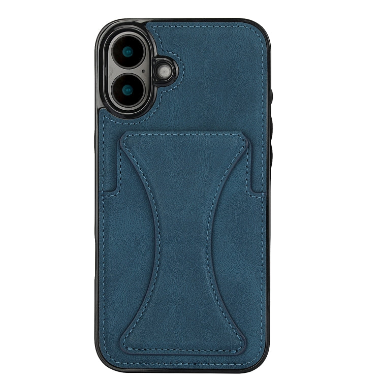 For iPhone 16 Plus Ultra-thin Shockproof Phone Protective Case with Holder(Blue) by buy2fix