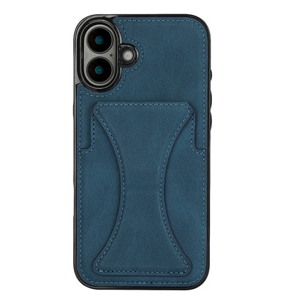 For iPhone 16 Plus Ultra-thin Shockproof Phone Protective Case with Holder(Blue) by buy2fix