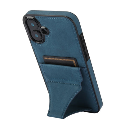 For iPhone 16 Plus Ultra-thin Shockproof Phone Protective Case with Holder(Blue) by buy2fix