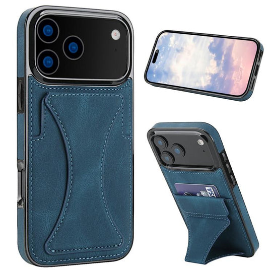For iPhone 18 Pro Max / 17 Pro Max Ultra-thin Shockproof Phone Protective Case with Holder(Blue)