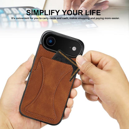 For iPhone Air Ultra-thin Shockproof Phone Protective Case with Holder(Brown) - iPhone Air Cases by buy2fix | Online Shopping UK | buy2fix