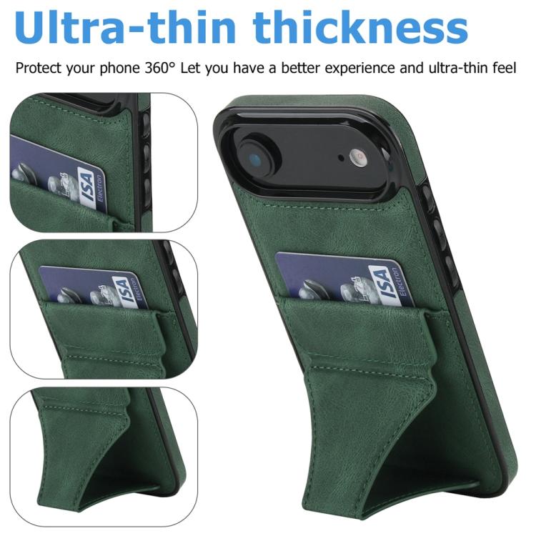For iPhone Air Ultra-thin Shockproof Phone Protective Case with Holder(Green) - iPhone Air Cases by buy2fix | Online Shopping UK | buy2fix