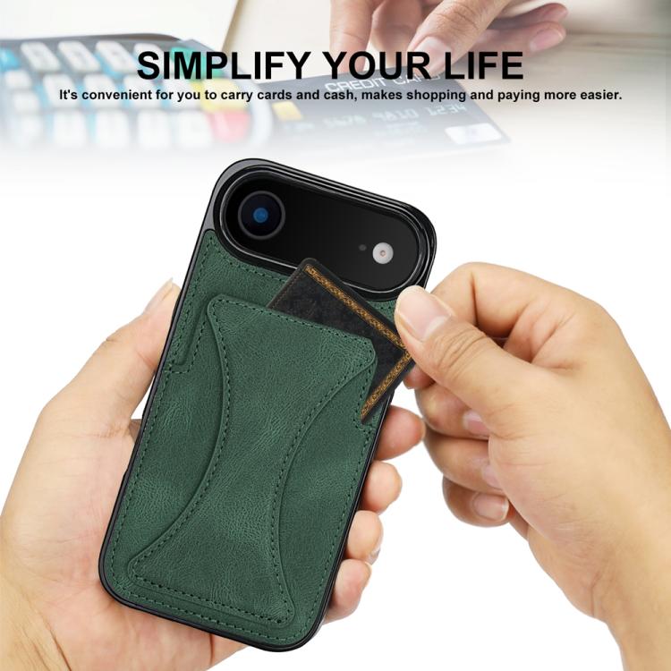 For iPhone Air Ultra-thin Shockproof Phone Protective Case with Holder(Green) - iPhone Air Cases by buy2fix | Online Shopping UK | buy2fix
