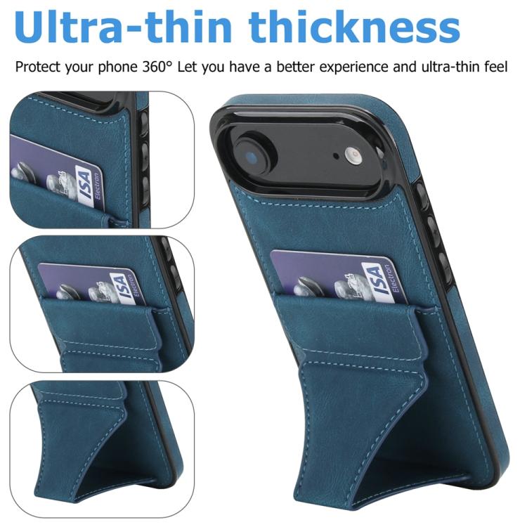 For iPhone Air Ultra-thin Shockproof Phone Protective Case with Holder(Blue) - iPhone Air Cases by buy2fix | Online Shopping UK | buy2fix