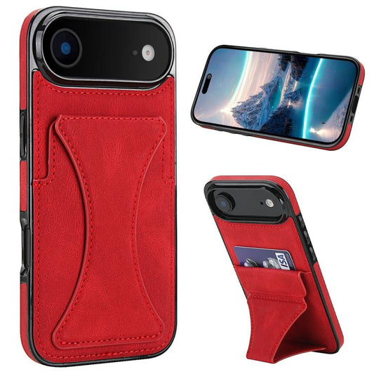 For iPhone Air Ultra-thin Shockproof Phone Protective Case with Holder(Red) - iPhone Air Cases by buy2fix | Online Shopping UK | buy2fix