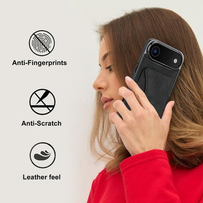 For iPhone Air Ultra-thin Shockproof Phone Protective Case with Holder(Black) - iPhone Air Cases by buy2fix | Online Shopping UK | buy2fix