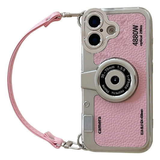 For iPhone 16 Camera Style Phone Case(Pink) - iPhone 16 Cases by buy2fix | Online Shopping UK | buy2fix