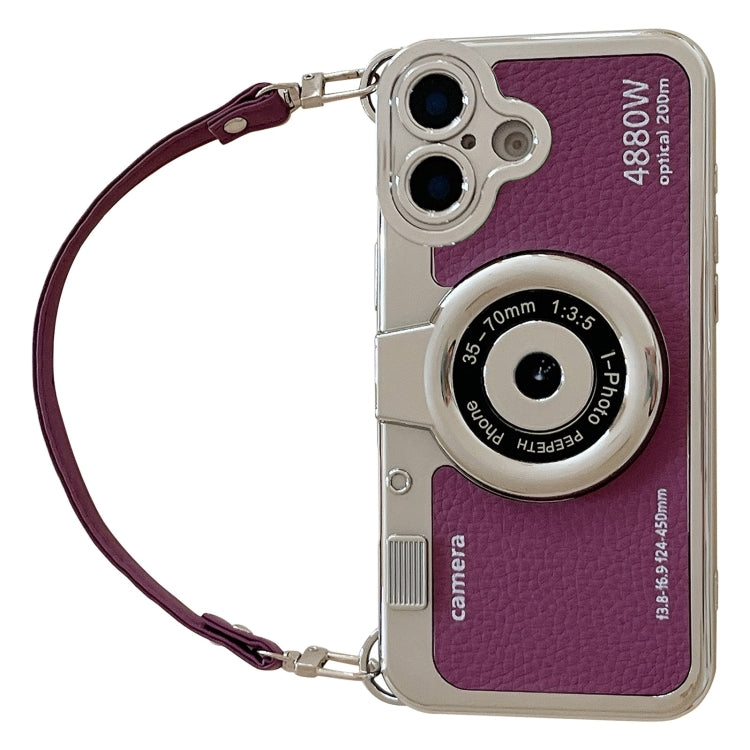 For iPhone 16 Camera Style Phone Case(Purple) by buy2fix