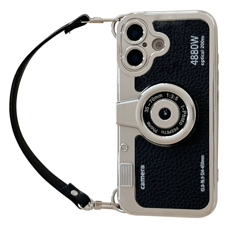 For iPhone 16 Plus Camera Style Phone Case(Black) by buy2fix