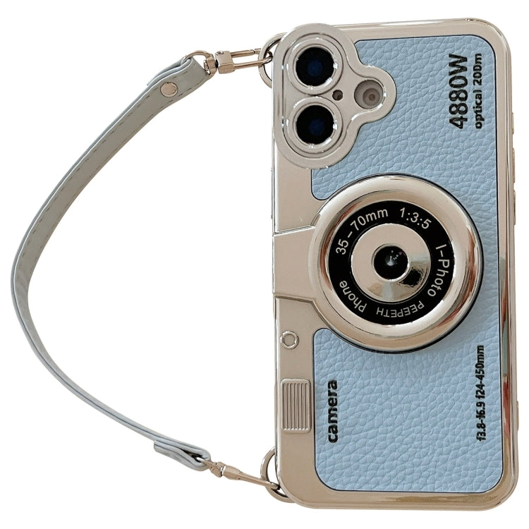 For iPhone 16 Plus Camera Style Phone Case(Sky Blue) by buy2fix