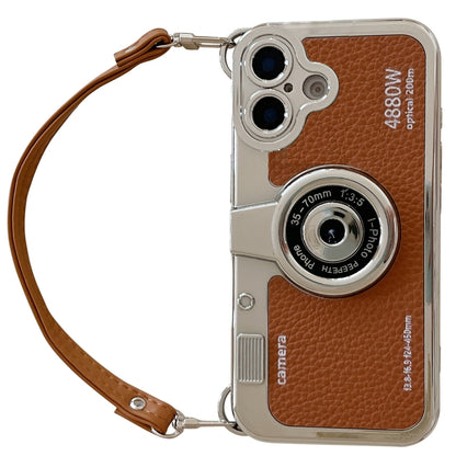 For iPhone 16 Plus Camera Style Phone Case(Brown) - iPhone 16 Plus Cases by buy2fix | Online Shopping UK | buy2fix