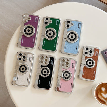 For iPhone 16 Plus Camera Style Phone Case(Purple) by buy2fix