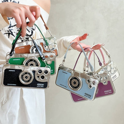 For iPhone 16 Plus Camera Style Phone Case(Pink) by buy2fix