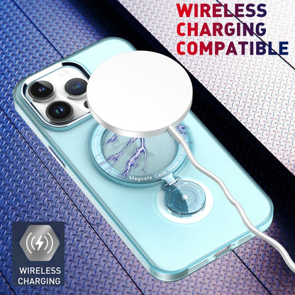 For iPhone 16 Plus Rotation Holder MagSafe Phone Case(Pink) by buy2fix