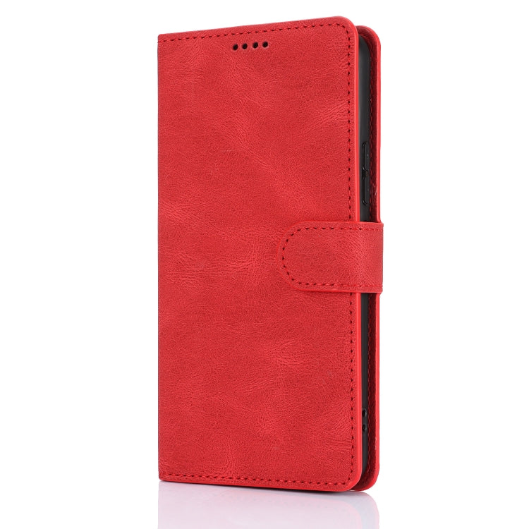 For Samsung Galaxy S25 5G Fantasy Skin-feel Calfskin Texture Leather Phone Case(Red) - Galaxy S25 5G Cases by buy2fix | Online Shopping UK | buy2fix