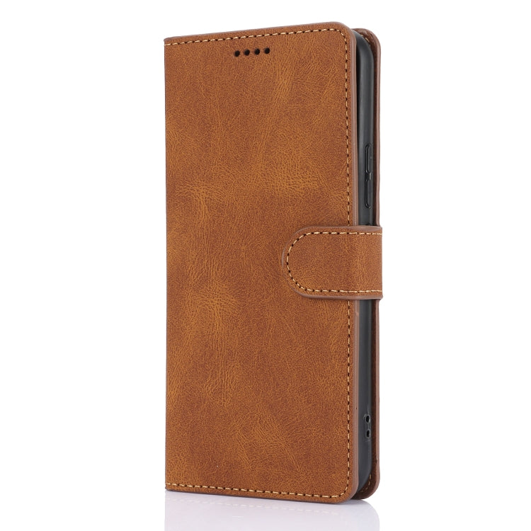 For Samsung Galaxy S25 5G Fantasy Skin-feel Calfskin Texture Leather Phone Case(Brown) by buy2fix