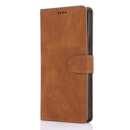 For Samsung Galaxy S25 5G Fantasy Skin-feel Calfskin Texture Leather Phone Case(Brown) by buy2fix