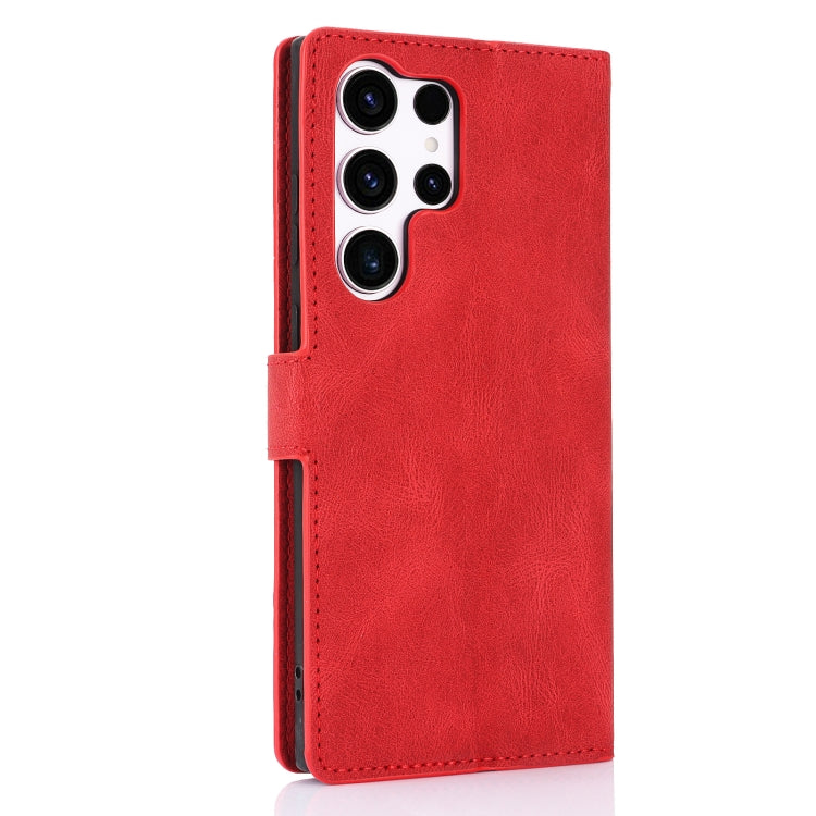 For Samsung Galaxy S25 Ultra 5G Fantasy Skin-feel Calfskin Texture Leather Phone Case(Red) - Galaxy S25 Ultra 5G Cases by buy2fix | Online Shopping UK | buy2fix