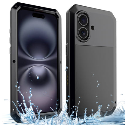 For iPhone 16 Plus Shockproof IP54 Life Waterproof Phone Case(Black) by buy2fix