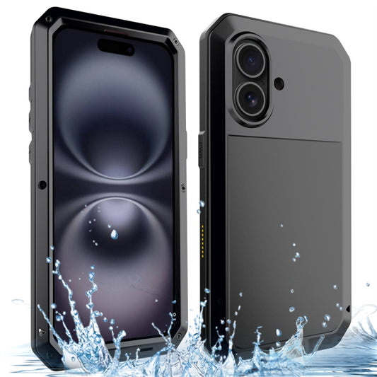 For iPhone 16 Plus Shockproof IP54 Life Waterproof Phone Case(Black) by buy2fix