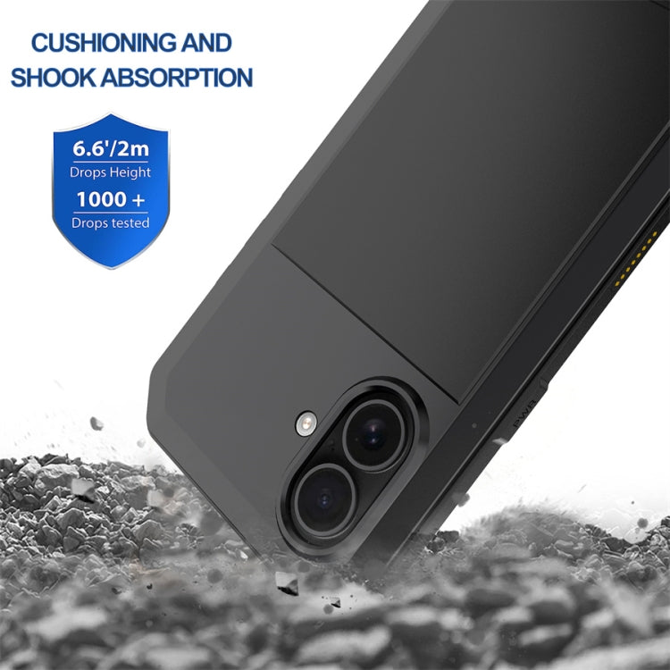 For iPhone 16 Plus Shockproof IP54 Life Waterproof Phone Case(Black) by buy2fix