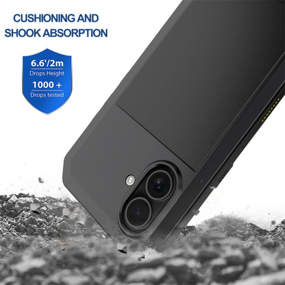 For iPhone 16 Plus Shockproof IP54 Life Waterproof Phone Case(Black) by buy2fix