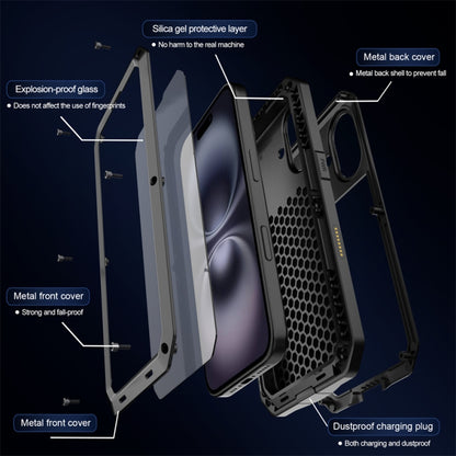 For iPhone 16 Plus Shockproof IP54 Life Waterproof Phone Case(Black) by buy2fix