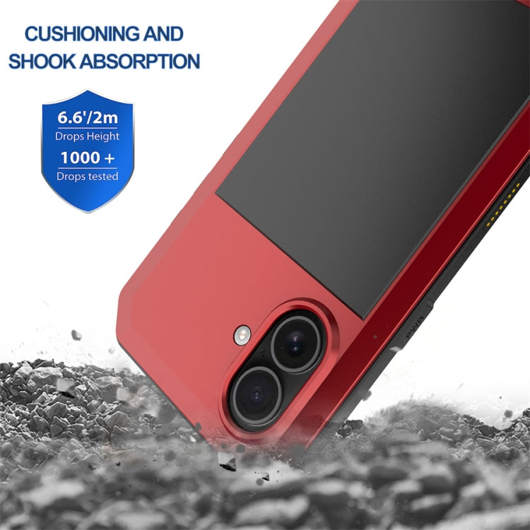 For iPhone 16 Plus Shockproof IP54 Life Waterproof Phone Case(Red) - iPhone 16 Plus Cases by buy2fix | Online Shopping UK | buy2fix