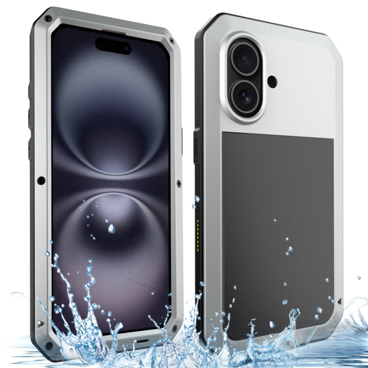 For iPhone 16 Plus Shockproof IP54 Life Waterproof Phone Case(Silver) by buy2fix