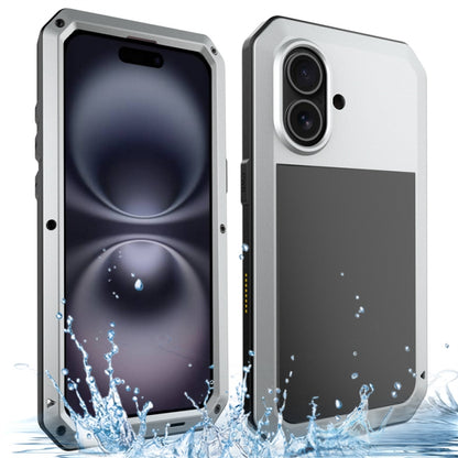 For iPhone 16 Plus Shockproof IP54 Life Waterproof Phone Case(Silver) by buy2fix