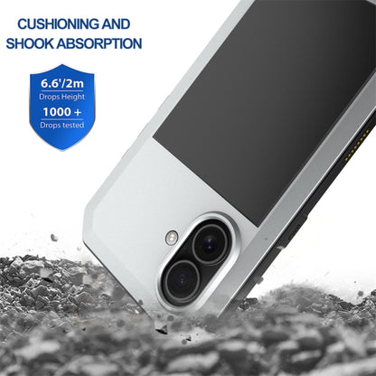 For iPhone 16 Plus Shockproof IP54 Life Waterproof Phone Case(Silver) by buy2fix