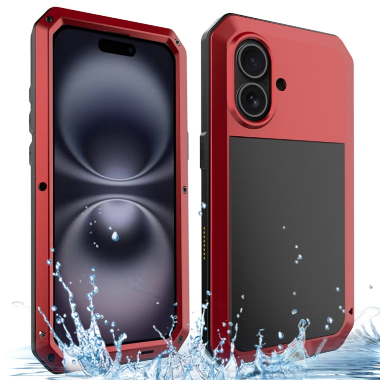 For iPhone 16 Shockproof IP54 Life Waterproof Phone Case(Red) by buy2fix