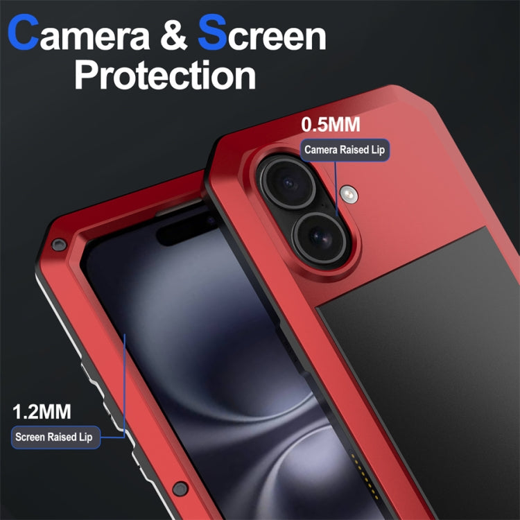 For iPhone 16 Shockproof IP54 Life Waterproof Phone Case(Red) by buy2fix
