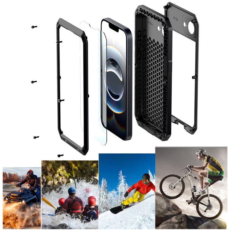For iPhone 16e Shockproof IP54 Life Waterproof Phone Case(Black) - iPhone 16e Cases by buy2fix | Online Shopping UK | buy2fix