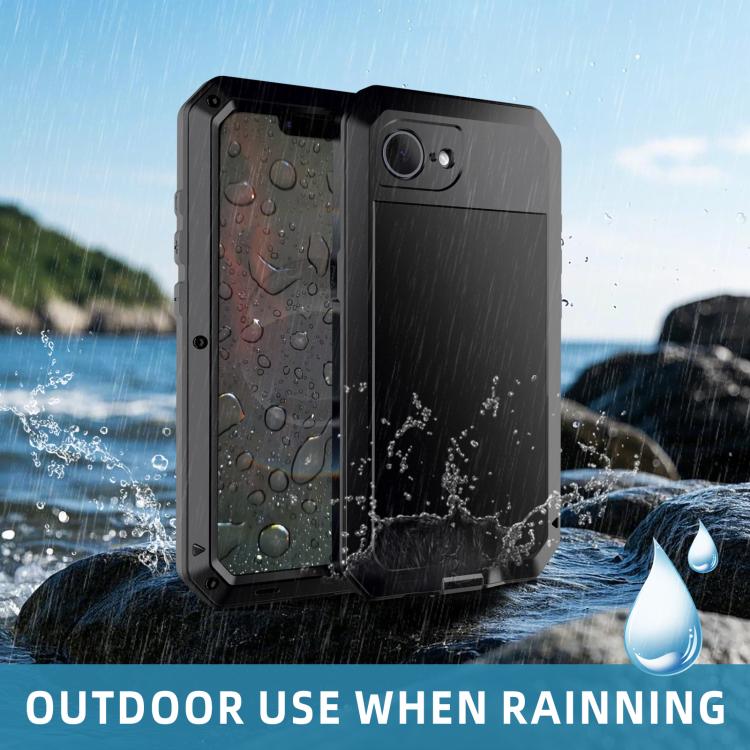 For iPhone 16e Shockproof IP54 Life Waterproof Phone Case(Black) - iPhone 16e Cases by buy2fix | Online Shopping UK | buy2fix