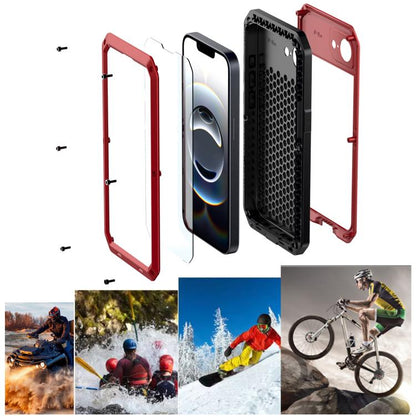 For iPhone 16e Shockproof IP54 Life Waterproof Phone Case(Red) - iPhone 16e Cases by buy2fix | Online Shopping UK | buy2fix