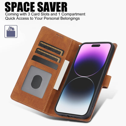 For iPhone 16 Pro Max Fantasy Skin-feel Calfskin Texture Leather Phone Case(Brown) by buy2fix