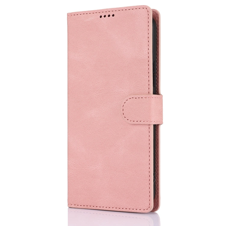 For iPhone 16 Plus Fantasy Skin-feel Calfskin Texture Leather Phone Case(Pink) by buy2fix