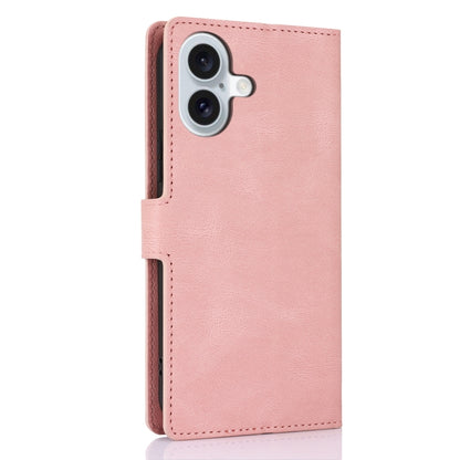 For iPhone 16 Plus Fantasy Skin-feel Calfskin Texture Leather Phone Case(Pink) by buy2fix