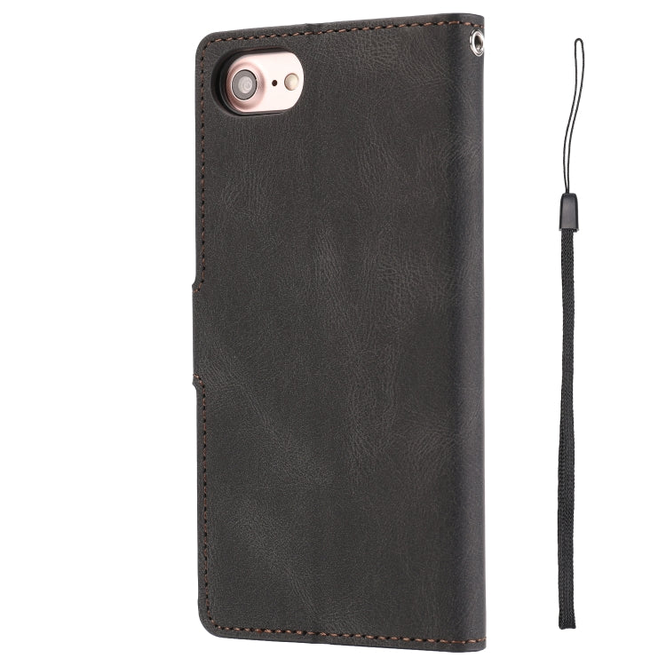 For iPhone 16e Fantasy Skin-feel Calfskin Texture Leather Phone Case(Black) - iPhone 16e Cases by buy2fix | Online Shopping UK | buy2fix