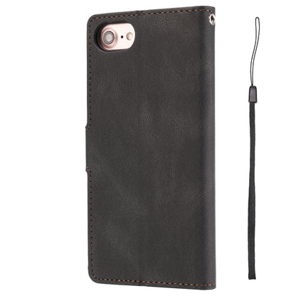 For iPhone 16e Fantasy Skin-feel Calfskin Texture Leather Phone Case(Black) - iPhone 16e Cases by buy2fix | Online Shopping UK | buy2fix