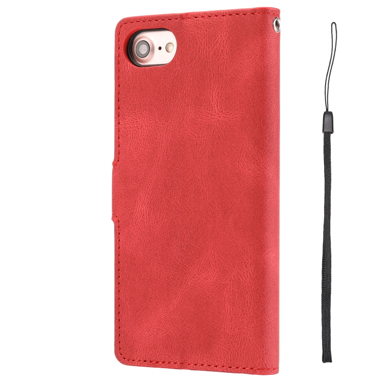 For iPhone SE 2024 Fantasy Skin-feel Calfskin Texture Leather Phone Case(Red) - More iPhone Cases by buy2fix | Online Shopping UK | buy2fix