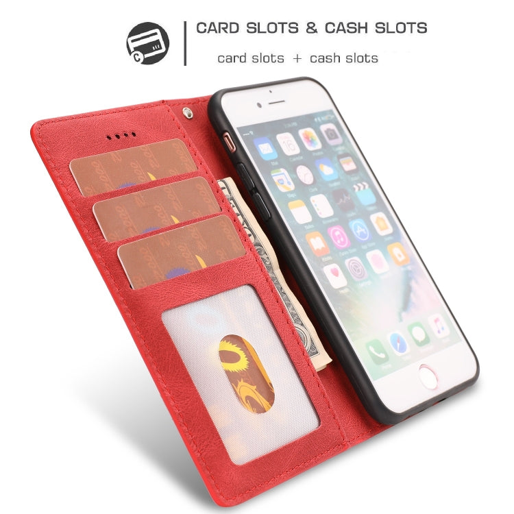 For iPhone SE 2024 Fantasy Skin-feel Calfskin Texture Leather Phone Case(Red) - More iPhone Cases by buy2fix | Online Shopping UK | buy2fix