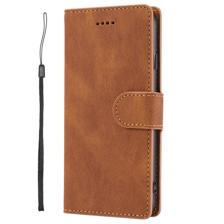 For iPhone 16e Fantasy Skin-feel Calfskin Texture Leather Phone Case(Brown) - iPhone 16e Cases by buy2fix | Online Shopping UK | buy2fix