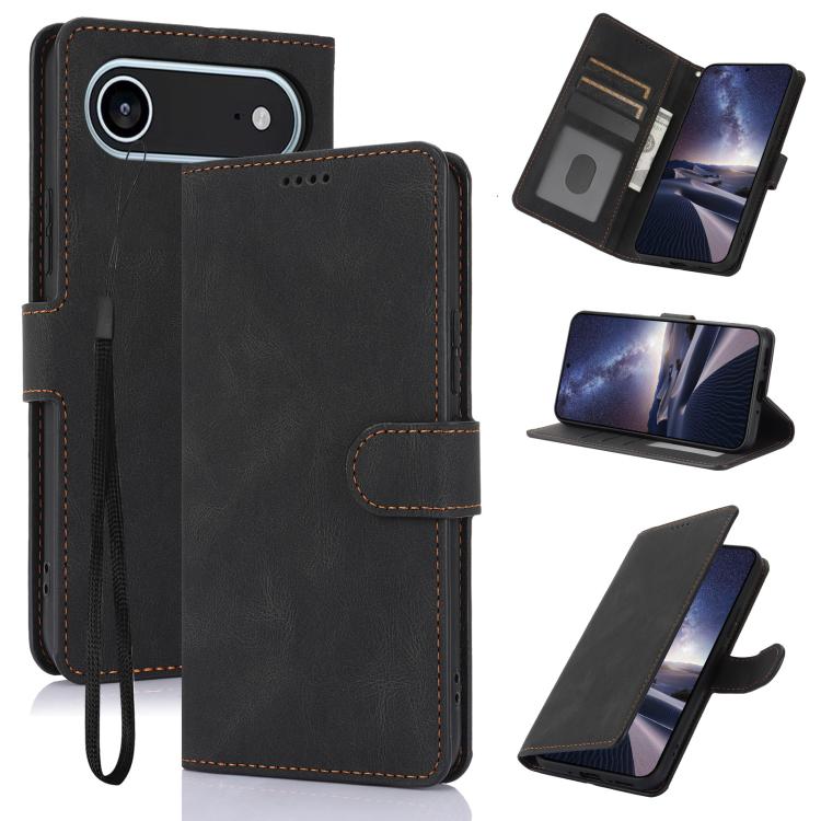 For iPhone Air Fantasy Skin-feel Calfskin Texture Leather Phone Case(Black) - iPhone Air Cases by buy2fix | Online Shopping UK | buy2fix