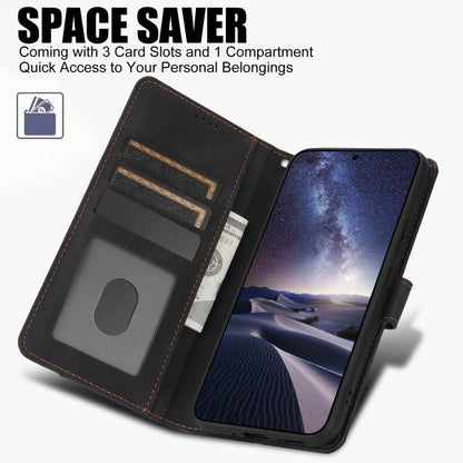 For iPhone Air Fantasy Skin-feel Calfskin Texture Leather Phone Case(Black) - iPhone Air Cases by buy2fix | Online Shopping UK | buy2fix
