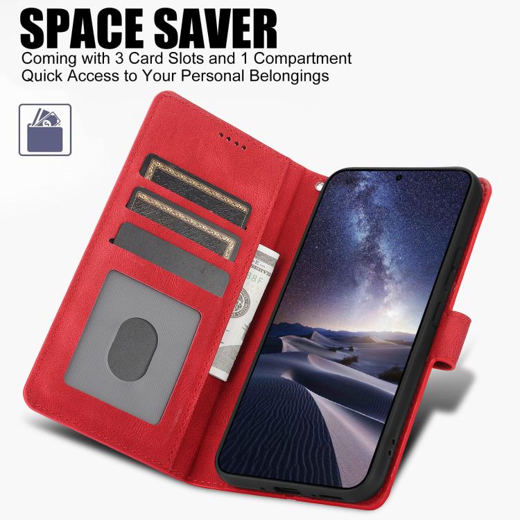 For iPhone Air Fantasy Skin-feel Calfskin Texture Leather Phone Case(Red) - iPhone Air Cases by buy2fix | Online Shopping UK | buy2fix